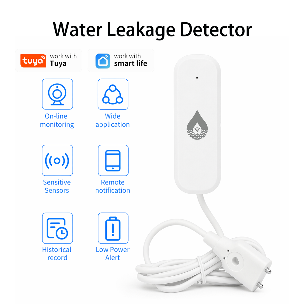 Home Security With Monitoring - Czujnik alarmowy wycieku wody YFK WiFi/Zigbee,
