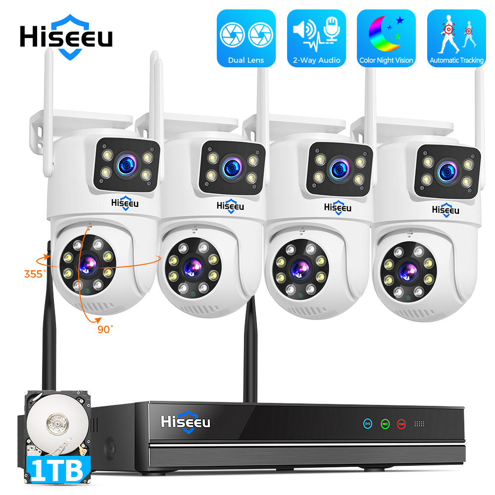 Home Security With Monitoring - Zestaw systemu monitoringu Hiseeu 6MP WiFi