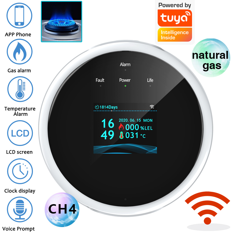 Home Security With Monitoring - Czujnik gazu 2.4G WiFi, detektor gazów