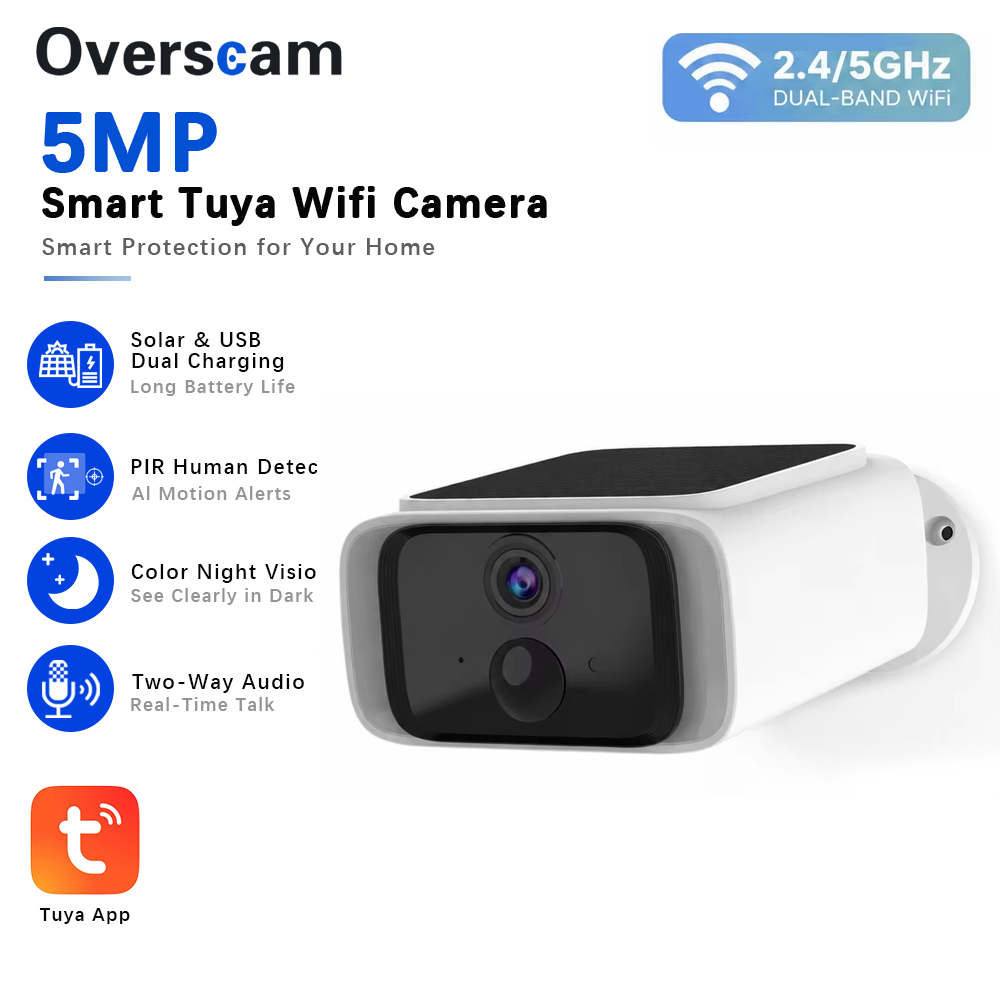 Home Security News - Kamera bezpieczeństwa Tuya 5MP zasilana energią