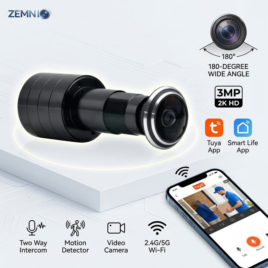 Kamera do wizjera 3MP 2K WiFi, – Peephole Camera Viewer recenzja i cena