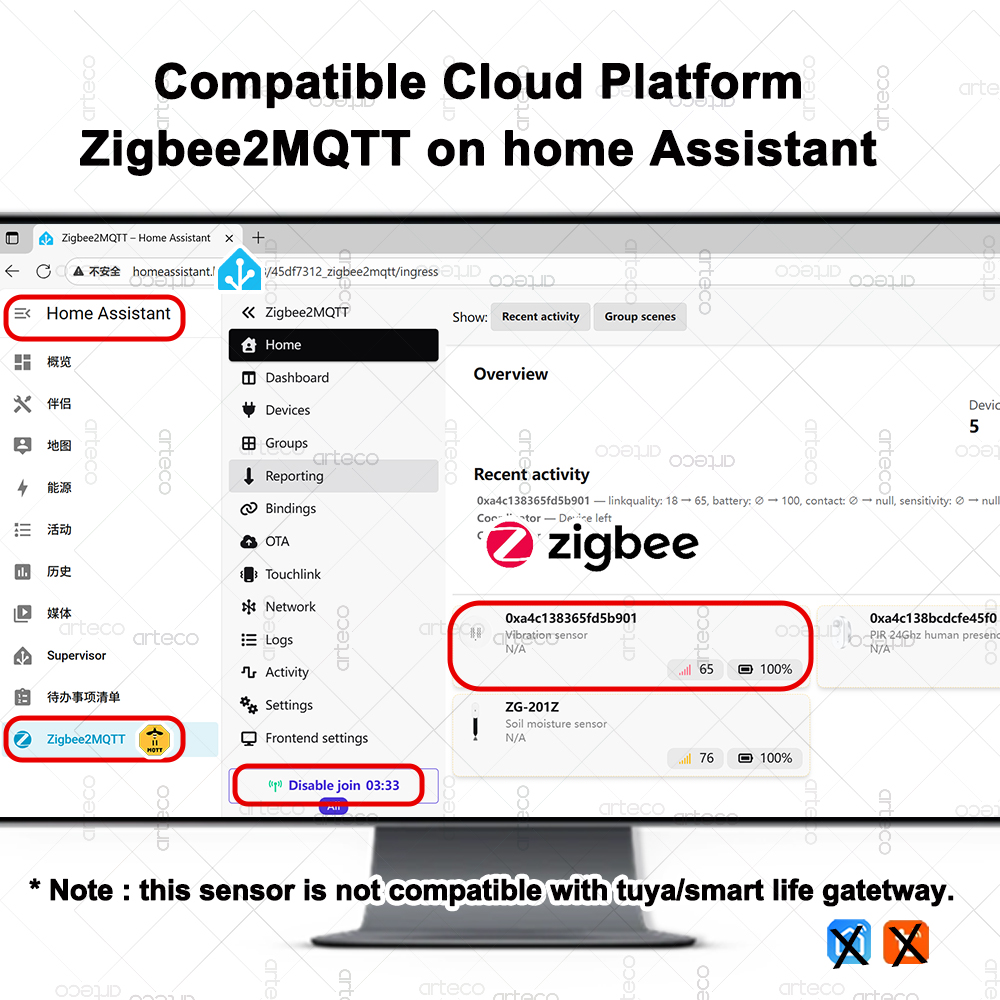 Czujnik wibracji ZigBee, monit – Home Security With Monitoring recenzja i cena