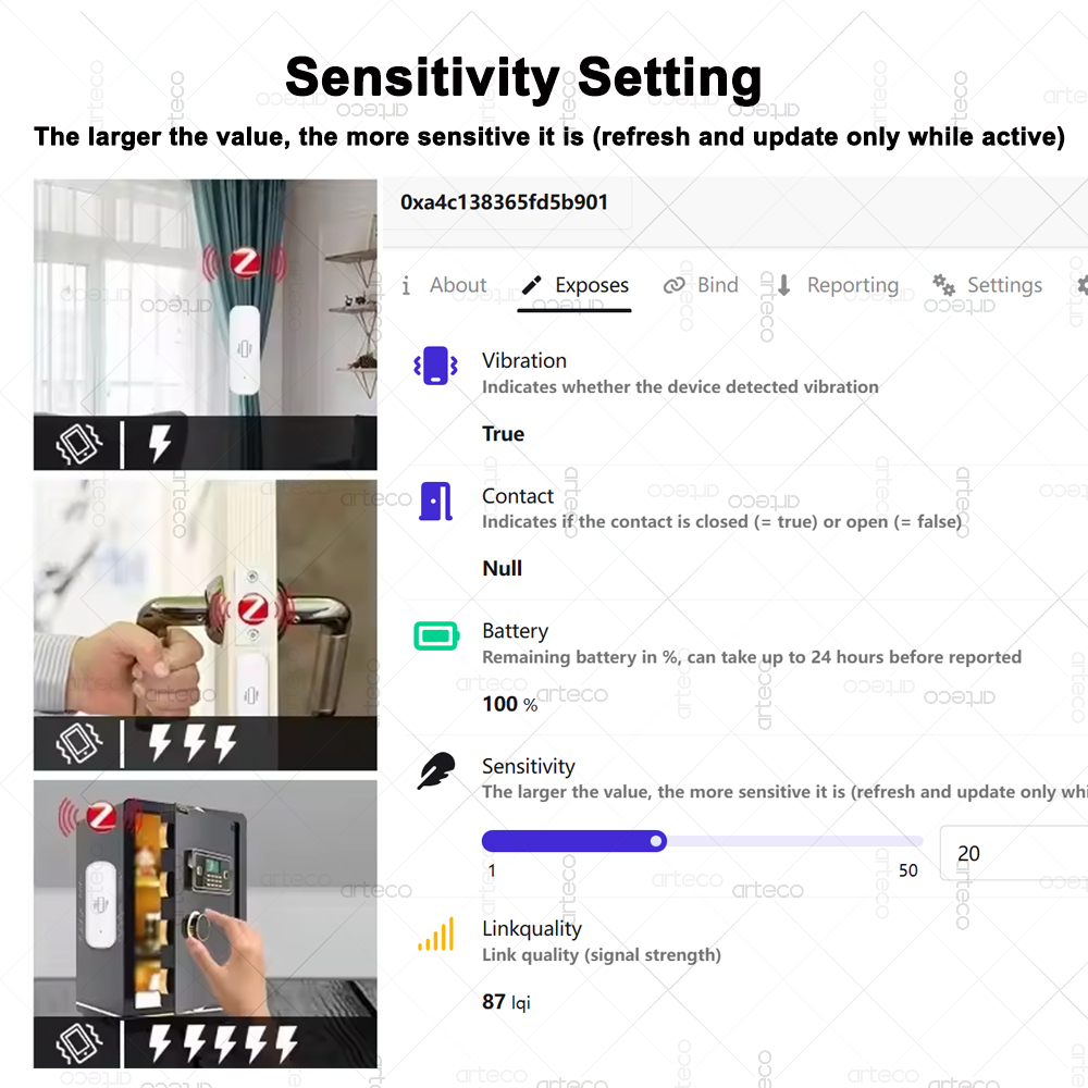 Czujnik wibracji ZigBee, monit – Home Security With Monitoring recenzja i cena