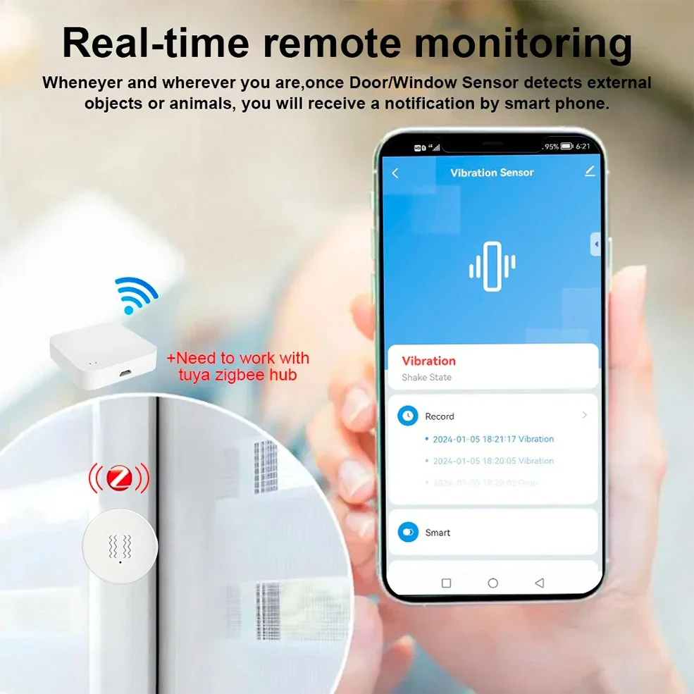 Inteligentny czujnik wibracji  – Home Security With Monitoring recenzja i cena